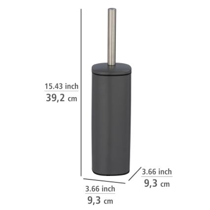 WENKO 24777100 - WC-setti ALASSIO 9,3x39,2 cm ruostumaton teräs/harmaa