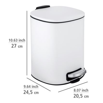 WENKO 24779100 - Roskakori ALASSIO 20,5x27 cm valkoinen/musta
