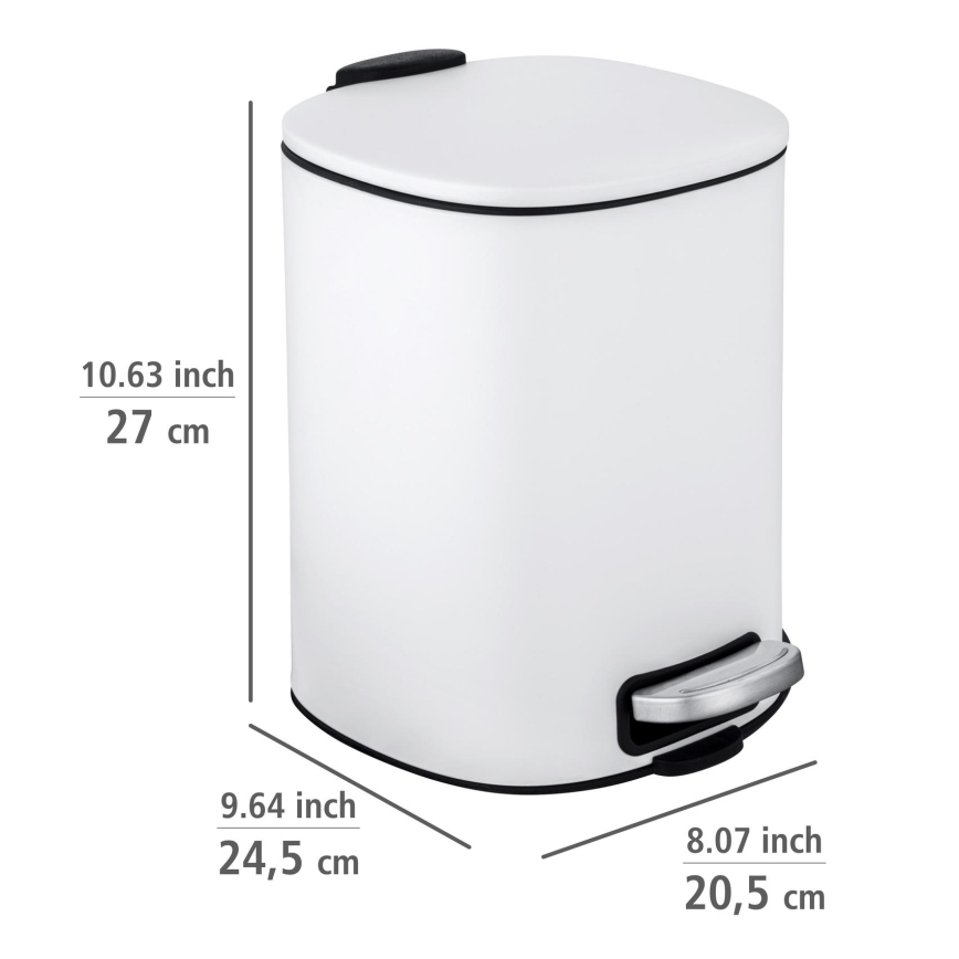 WENKO 24779100 - Roskakori ALASSIO 20,5x27 cm valkoinen/musta