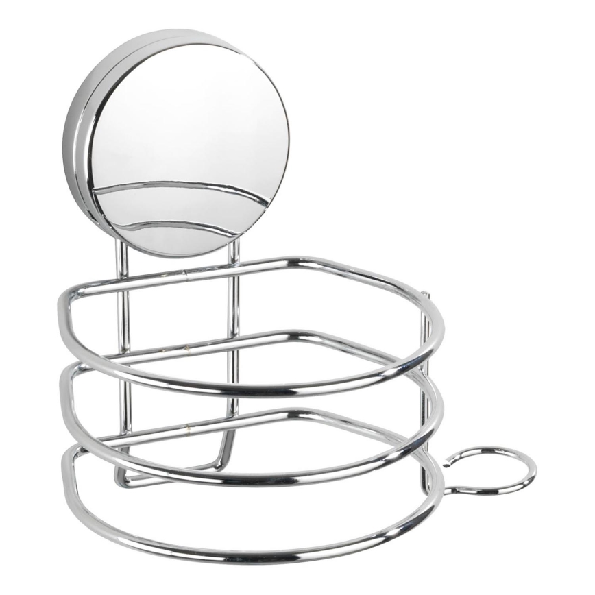 WENKO 24857100-Hiustenkuivaajan pidike STATIC-LOC + OSIMO 14x13 cm kiiltävä kromi