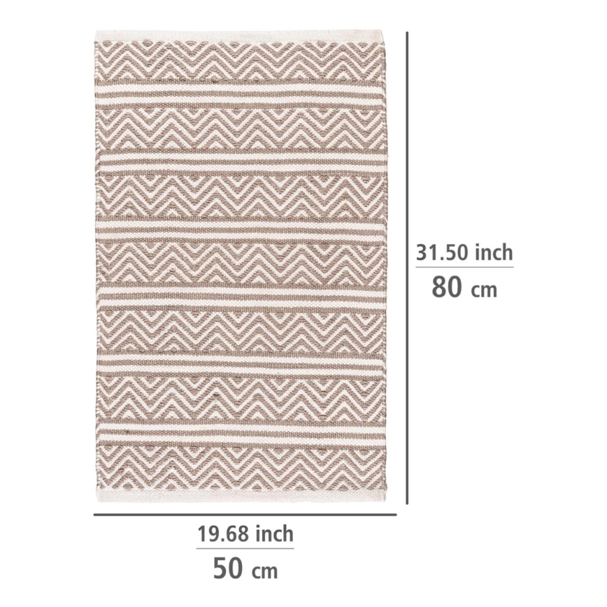 WENKO 24868100 - SHAKI-matto 50 x 80 cm, beige/valkoinen