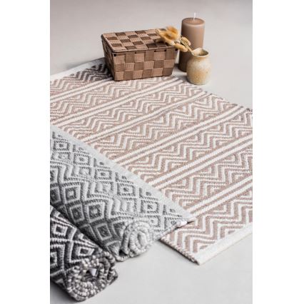 WENKO 24868100 - SHAKI-matto 50 x 80 cm, beige/valkoinen