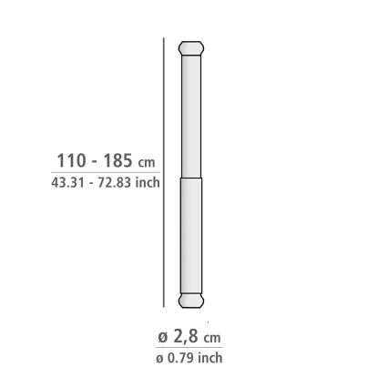 WENKO 24888100 - Suihkutanko LUZ 185x2,8 cm ruostumaton teräs/kiillotettu kromi