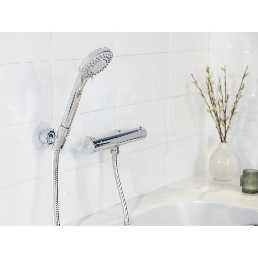 WENKO 24918100 - Suihkupää BASIC LINE 9,5x9,5 cm kiiltävä kromi/hopea