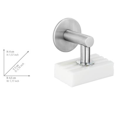 WENKO 24971100-Saippuateline TURBO-LOC 4,5x7 cm hopeanvärinen
