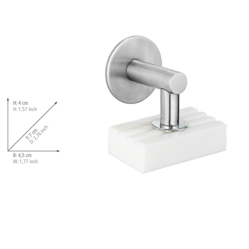 WENKO 24971100-Saippuateline TURBO-LOC 4,5x7 cm hopeanvärinen