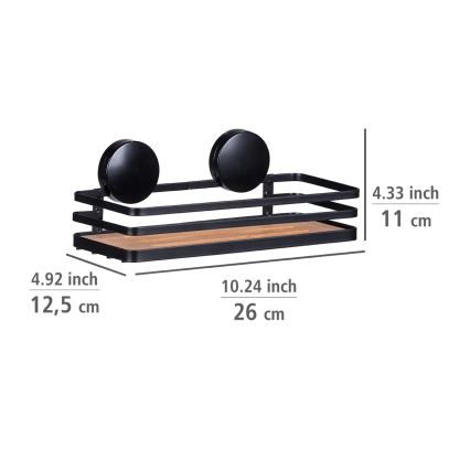 WENKO 24979800-ALBA-hylly 26,5x12,5 cm musta/ruskea