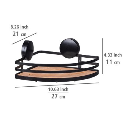 WENKO 24980800-ALBA-hylly 27,3x21 cm musta/ruskea