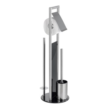WENKO 24981800 - WC-setti RAVINA 20x70 cm ruostumaton teräs/hopeanvärinen