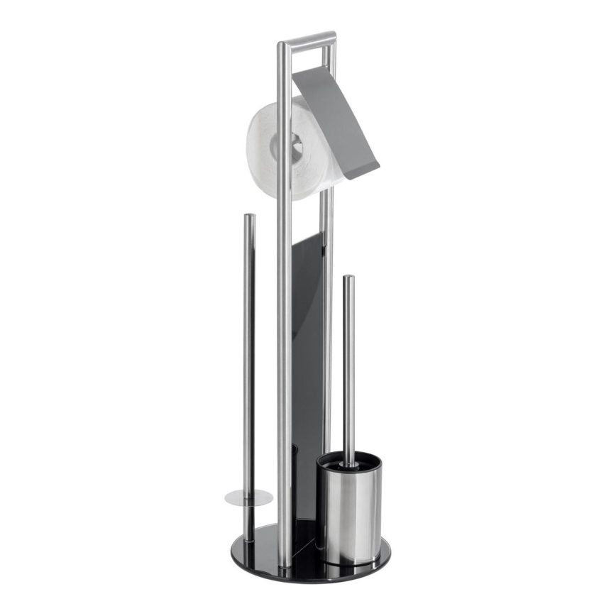 WENKO 24981800 - WC-setti RAVINA 20x70 cm ruostumaton teräs/hopeanvärinen