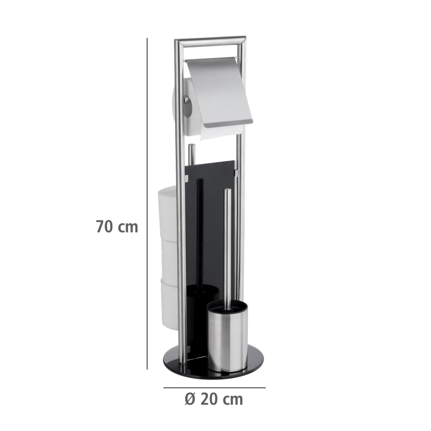 WENKO 24981800 - WC-setti RAVINA 20x70 cm ruostumaton teräs/hopeanvärinen