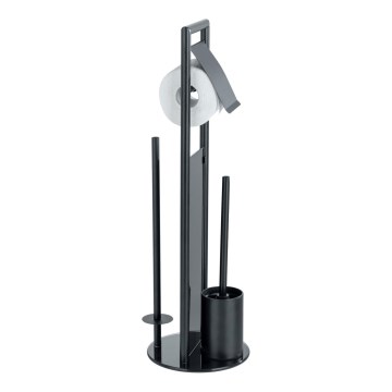 WENKO 24982800 - WC-setti RAVINA 20x70 cm ruostumaton teräs/musta
