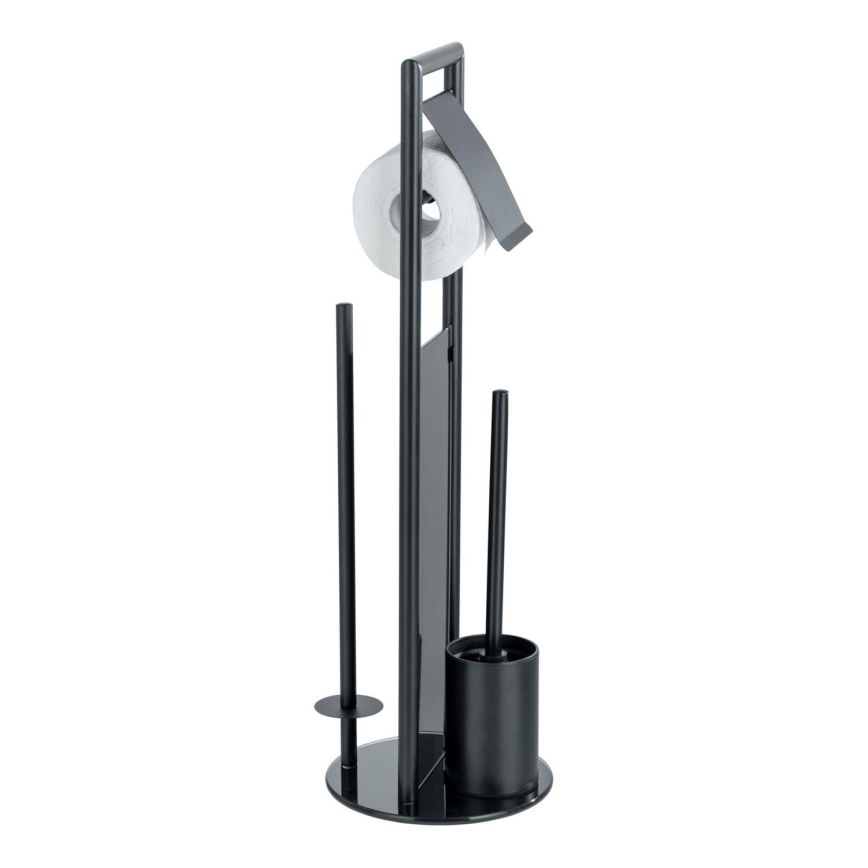 WENKO 24982800 - WC-setti RAVINA 20x70 cm ruostumaton teräs/musta