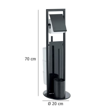 WENKO 24982800 - WC-setti RAVINA 20x70 cm ruostumaton teräs/musta