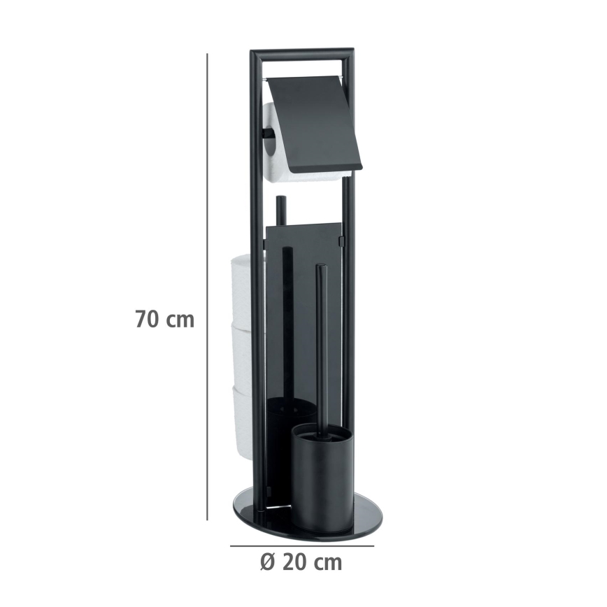 WENKO 24982800 - WC-setti RAVINA 20x70 cm ruostumaton teräs/musta