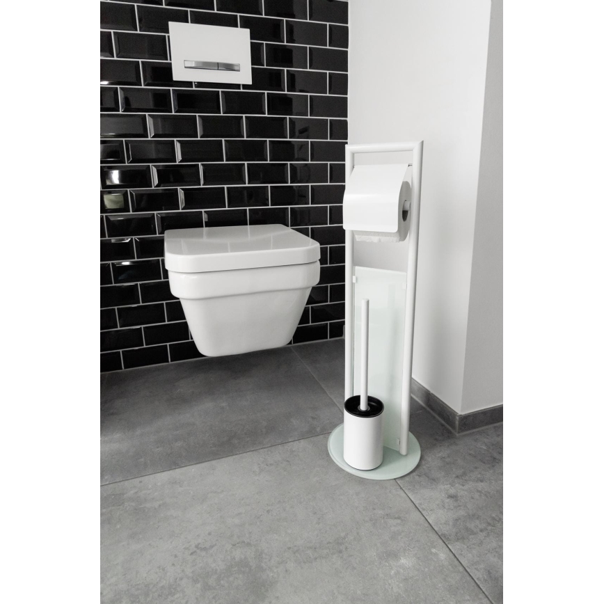 WENKO 24983800 - WC-setti RAVINA 20x70 cm ruostumaton teräs/valkoinen