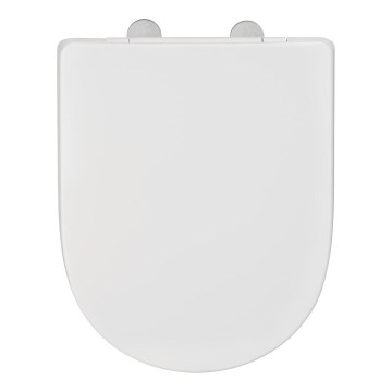 WENKO 24988100-WC WC-istuin EXCLUSIVE 45x36,5 cm valkoinen/hopea
