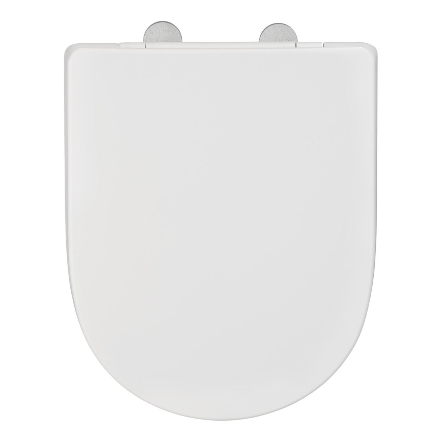 WENKO 24988100-WC WC-istuin EXCLUSIVE 45x36,5 cm valkoinen/hopea
