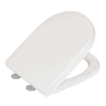 WENKO 24988100-WC WC-istuin EXCLUSIVE 45x36,5 cm valkoinen/hopea