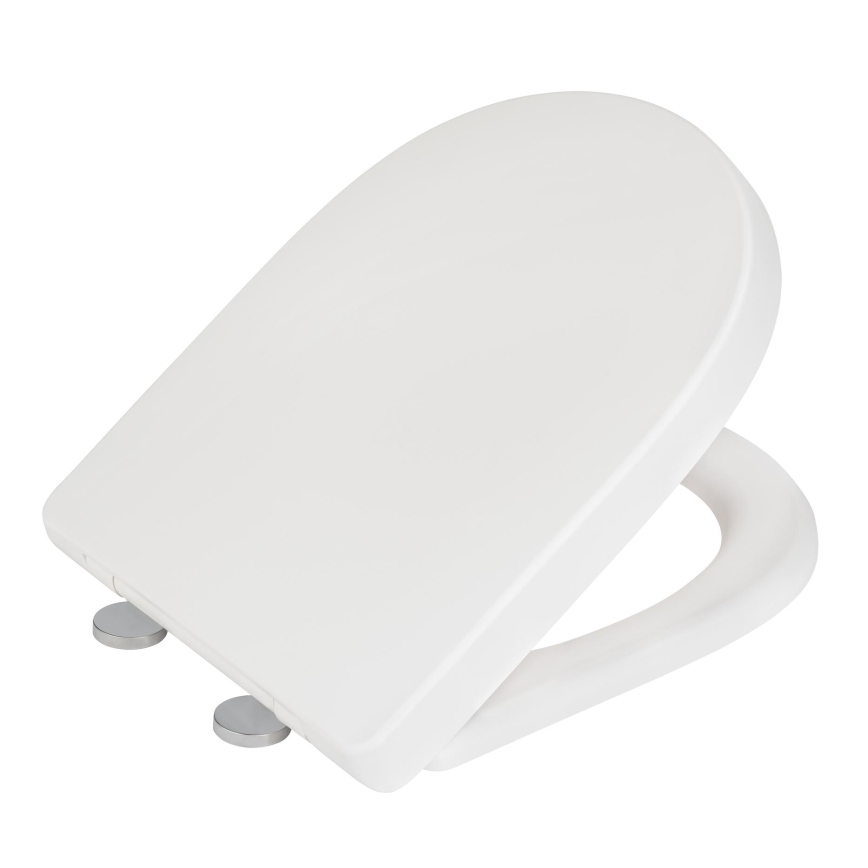 WENKO 24988100-WC WC-istuin EXCLUSIVE 45x36,5 cm valkoinen/hopea