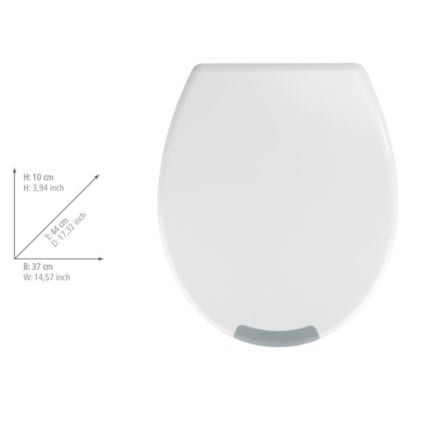 WENKO 25005100-WC-istuin SECURA 37x44 cm valkoinen/harmaa