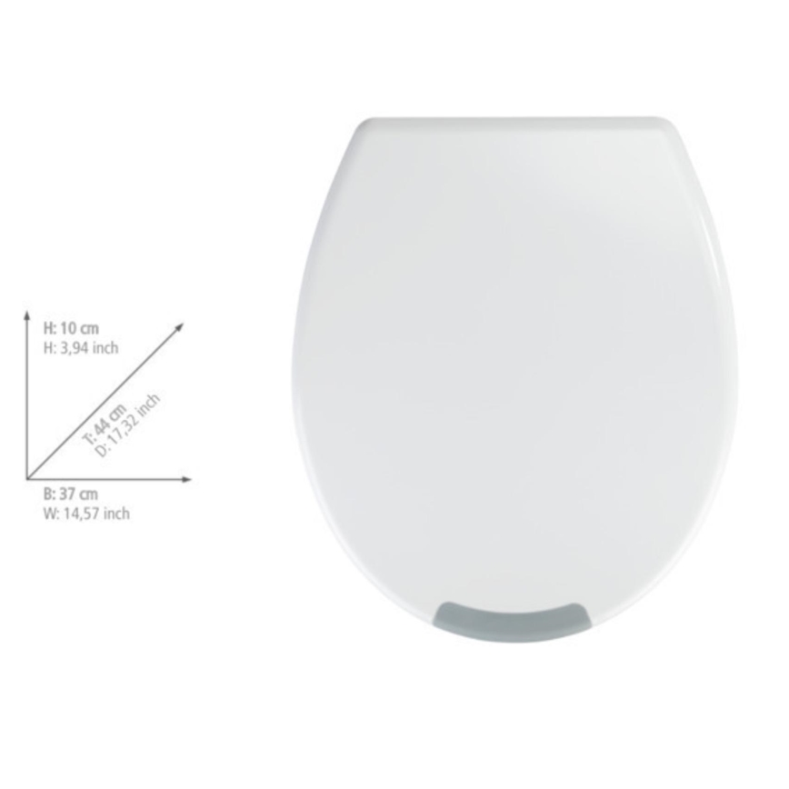 WENKO 25005100-WC-istuin SECURA 37x44 cm valkoinen/harmaa
