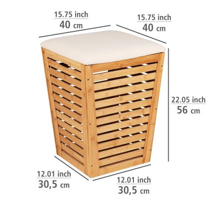 WENKO 25143100 - BAMBUSA-pyykkikori 40x56 cm ruskea