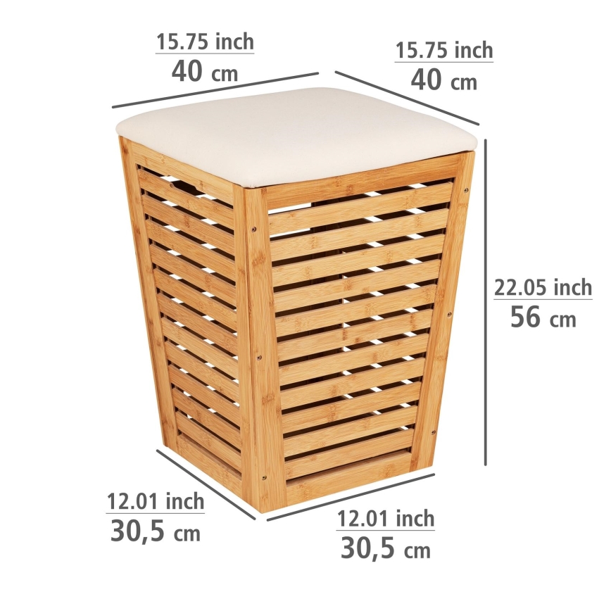 WENKO 25143100 - BAMBUSA-pyykkikori 40x56 cm ruskea