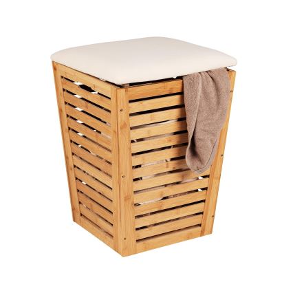 WENKO 25143100 - BAMBUSA-pyykkikori 40x56 cm ruskea