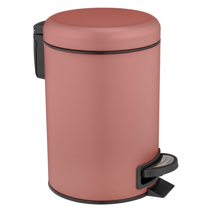 WENKO 25155100 - Roskakori LEMAN 17x25 cm vaaleanpunainen/musta
