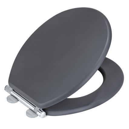 WENKO 25218100-WC-istuin MORRA 35x42 cm antrasiitti/hopea