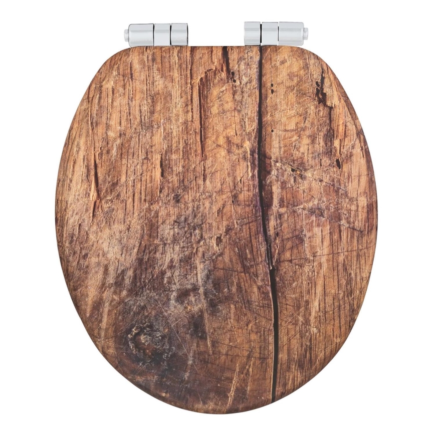 WENKO 25226100-WC-istuin RUSTIC 35,5x42,5 cm ruskea/hopea