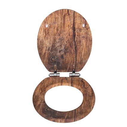 WENKO 25226100-WC-istuin RUSTIC 35,5x42,5 cm ruskea/hopea