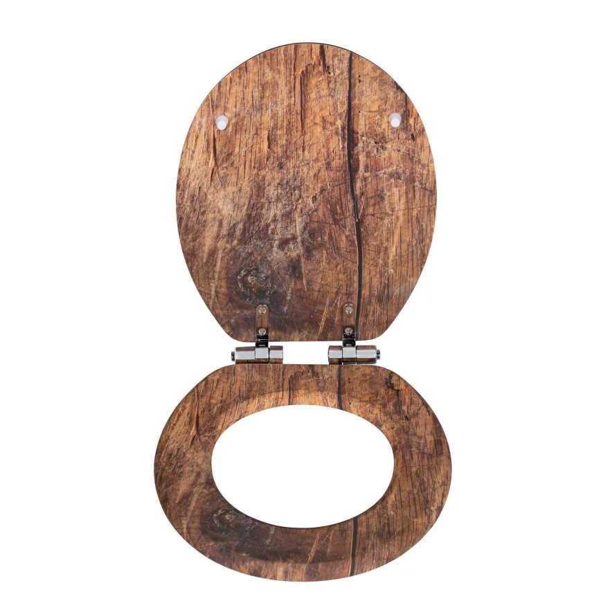 WENKO 25226100-WC-istuin RUSTIC 35,5x42,5 cm ruskea/hopea