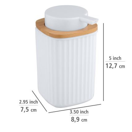 WENKO 25294100 - Saippuapumppu ROTELLO 8,9x12,7 cm valkoinen/ruskea