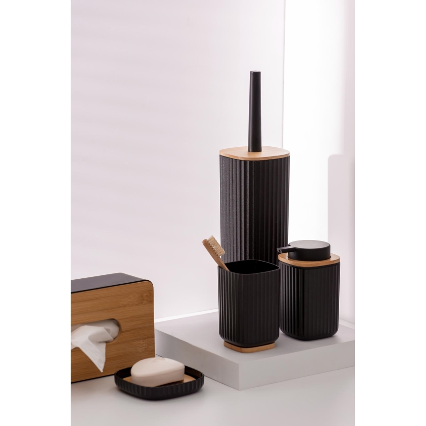 WENKO 25304100 - WC setti ROTELLO 10x36 cm musta/ruskea