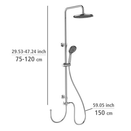 WENKO 25310100 - Suihkusarja VEDENSÄÄSTÖJÄRJESTELMÄ, ruostumaton teräs/kiiltävä kromi