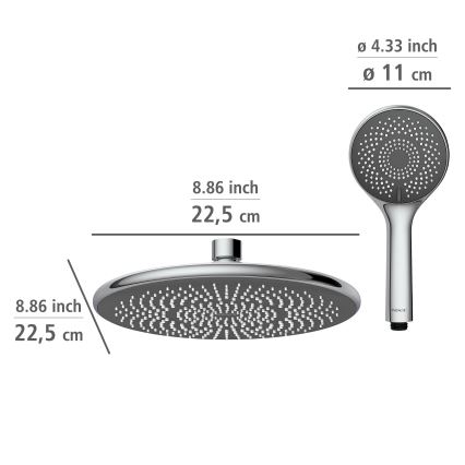 WENKO 25310100 - Suihkusarja VEDENSÄÄSTÖJÄRJESTELMÄ, ruostumaton teräs/kiiltävä kromi