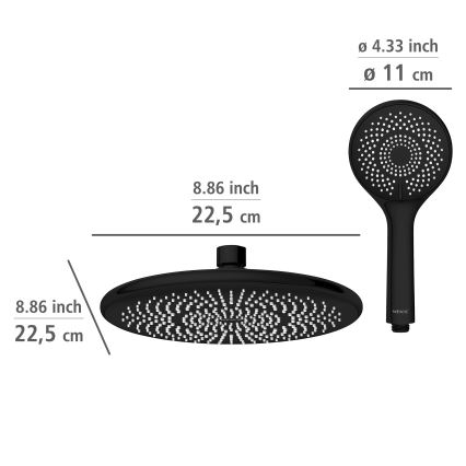 WENKO 25311100 - Suihkusetti WATERSAVING SYSTEM 120 cm musta