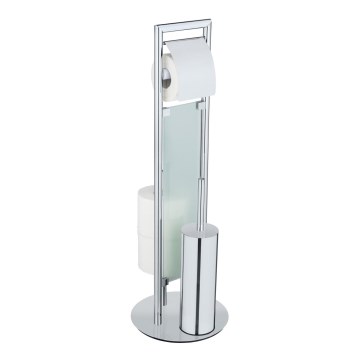 WENKO 25384100 - WC-setti SULMONA 25x76 cm hopea/musta