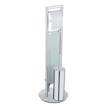 WENKO 25384100 - WC-setti SULMONA 25x76 cm hopea/musta