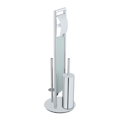 WENKO 25384100 - WC-setti SULMONA 25x76 cm hopea/musta