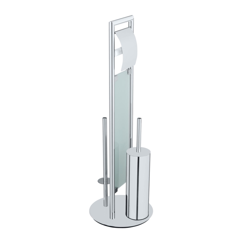 WENKO 25384100 - WC-setti SULMONA 25x76 cm hopea/musta