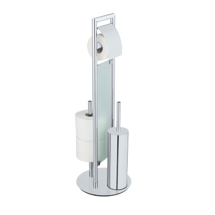 WENKO 25384100 - WC-setti SULMONA 25x76 cm hopea/musta