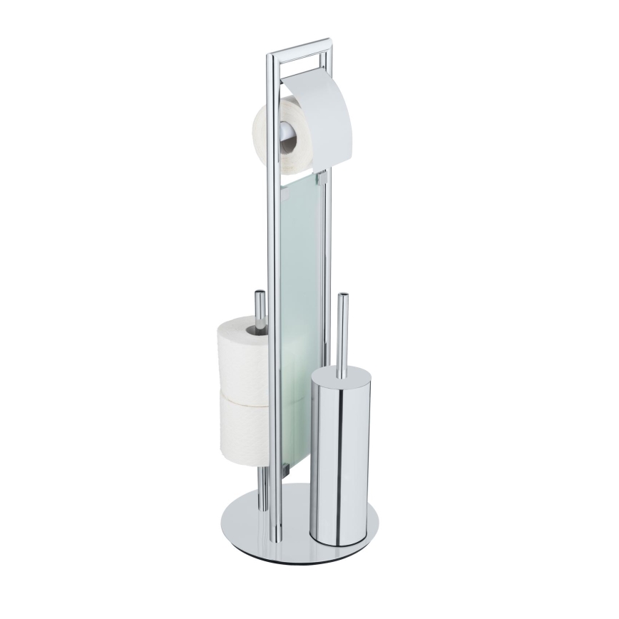 WENKO 25384100 - WC-setti SULMONA 25x76 cm hopea/musta