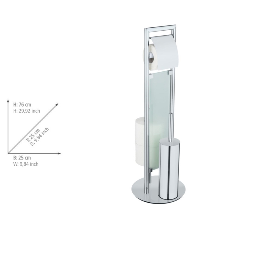WENKO 25384100 - WC-setti SULMONA 25x76 cm hopea/musta