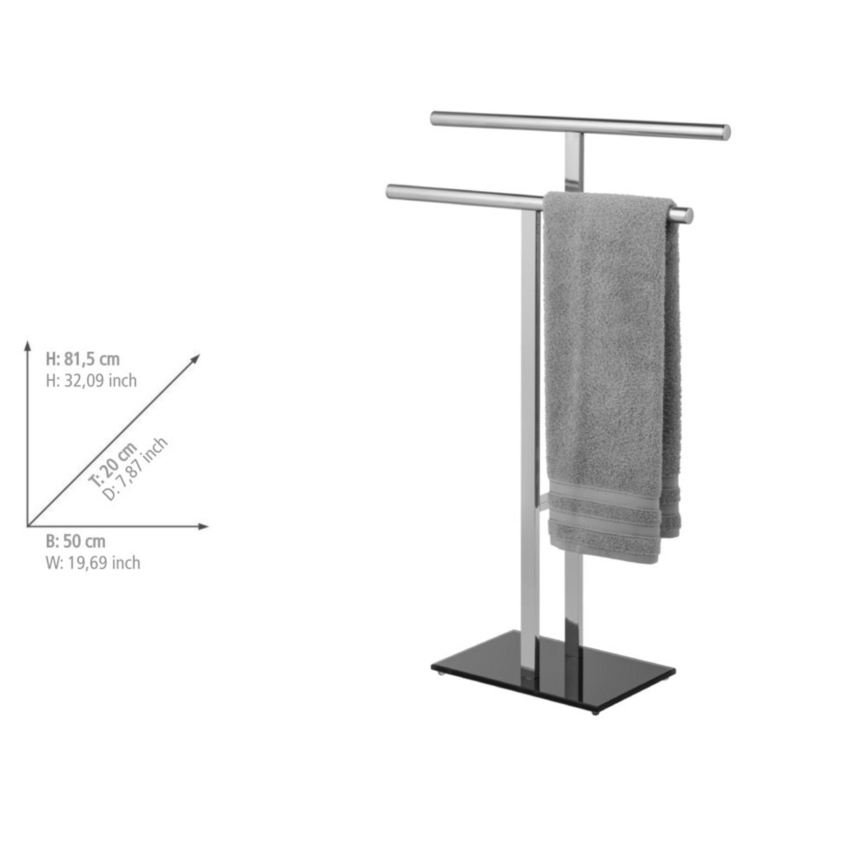 WENKO 25389100 - Pyyheteline LAVA 50x81,5 cm ruostumaton teräs/hopea/musta