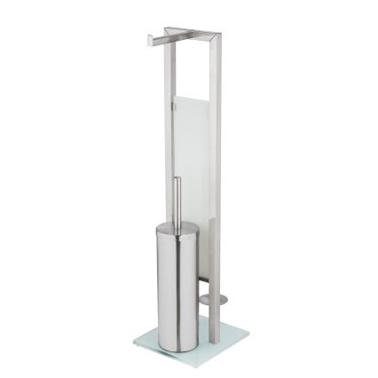 WENKO 25399100 - RIVALTA WC-harja 18x70 cm, hopea/valkoinen/musta