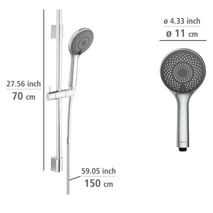WENKO 25452100 - WATERSAVING SYSTEM 70 cm suihkusetti, hopea