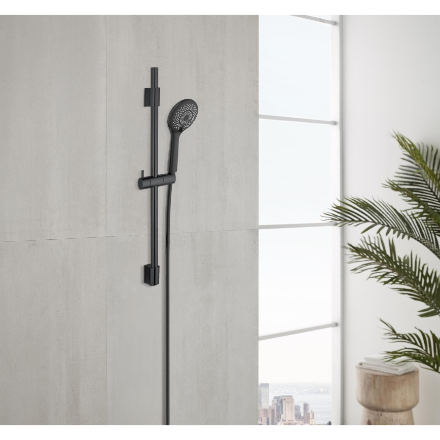 WENKO 25453100 - Suihkusetti vedensäästöjärjestelmällä 70 cm musta
